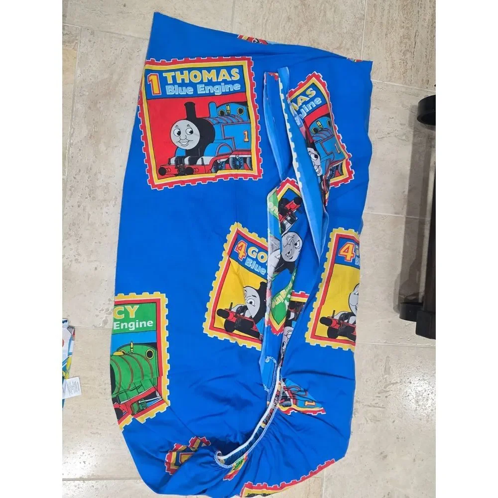 Lot of 3 Thomas‎ and Friends Twin Fitted Flat Sheet Lot Dan River Vtg Blue White
